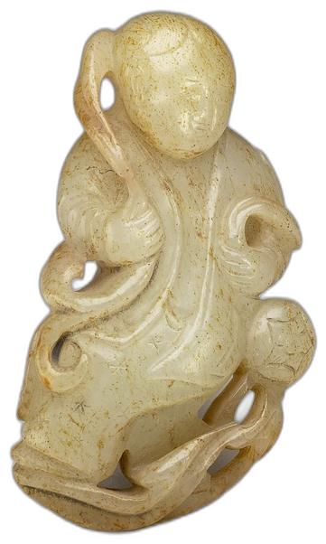 宋金辽元圆雕玉童。造型精美,文化