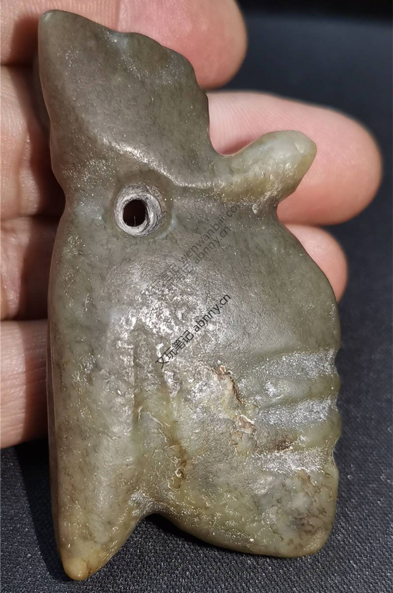 红山文化河磨玉玉蝉挂件史前玉器精品鉴赏 - 玉石 古代