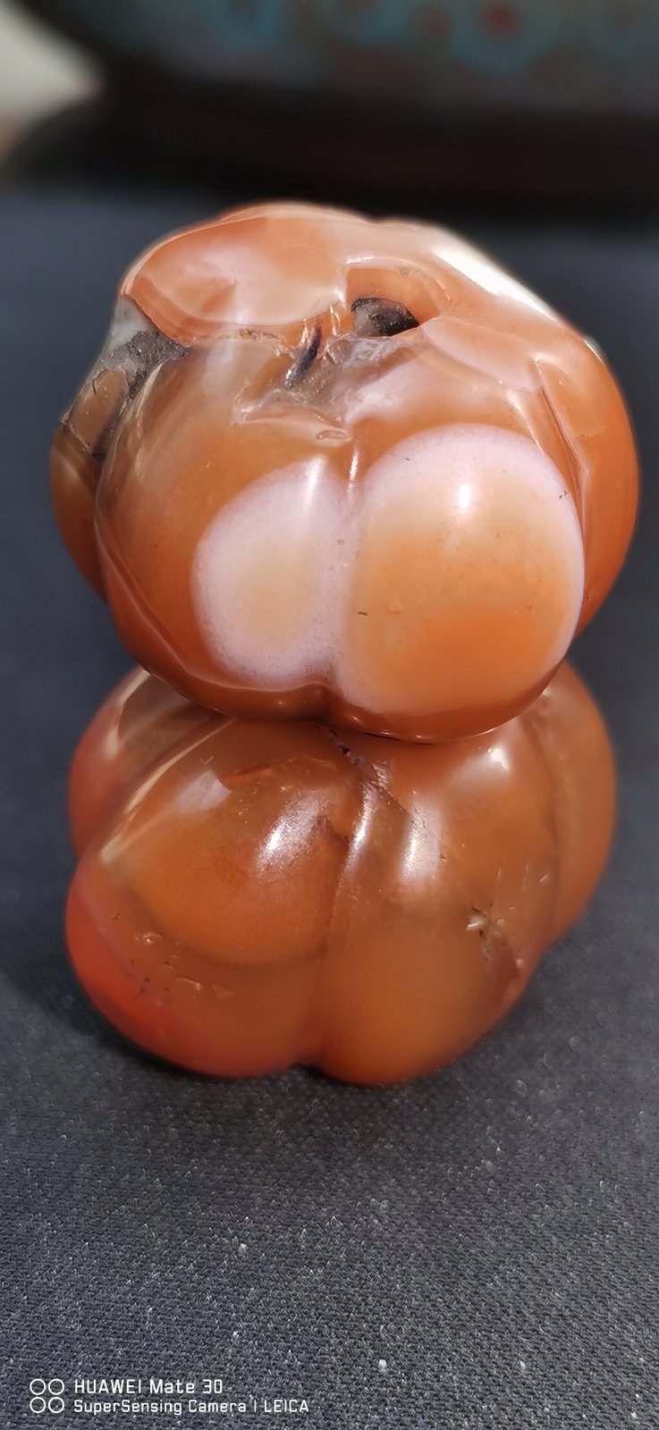 橘红瓜棱玛瑙珠小记:白芯撞暖红 - 玛瑙 现代