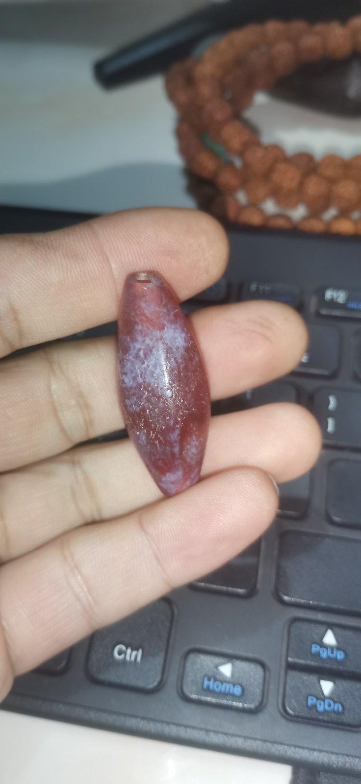 紫红底灰白斑玛瑙勒子小记 - 玛瑙 现代