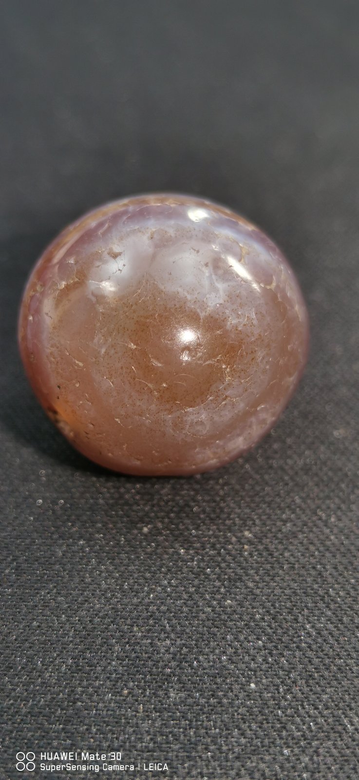 紫褐沁色玛瑙大圆珠小记 - 玛瑙 现代